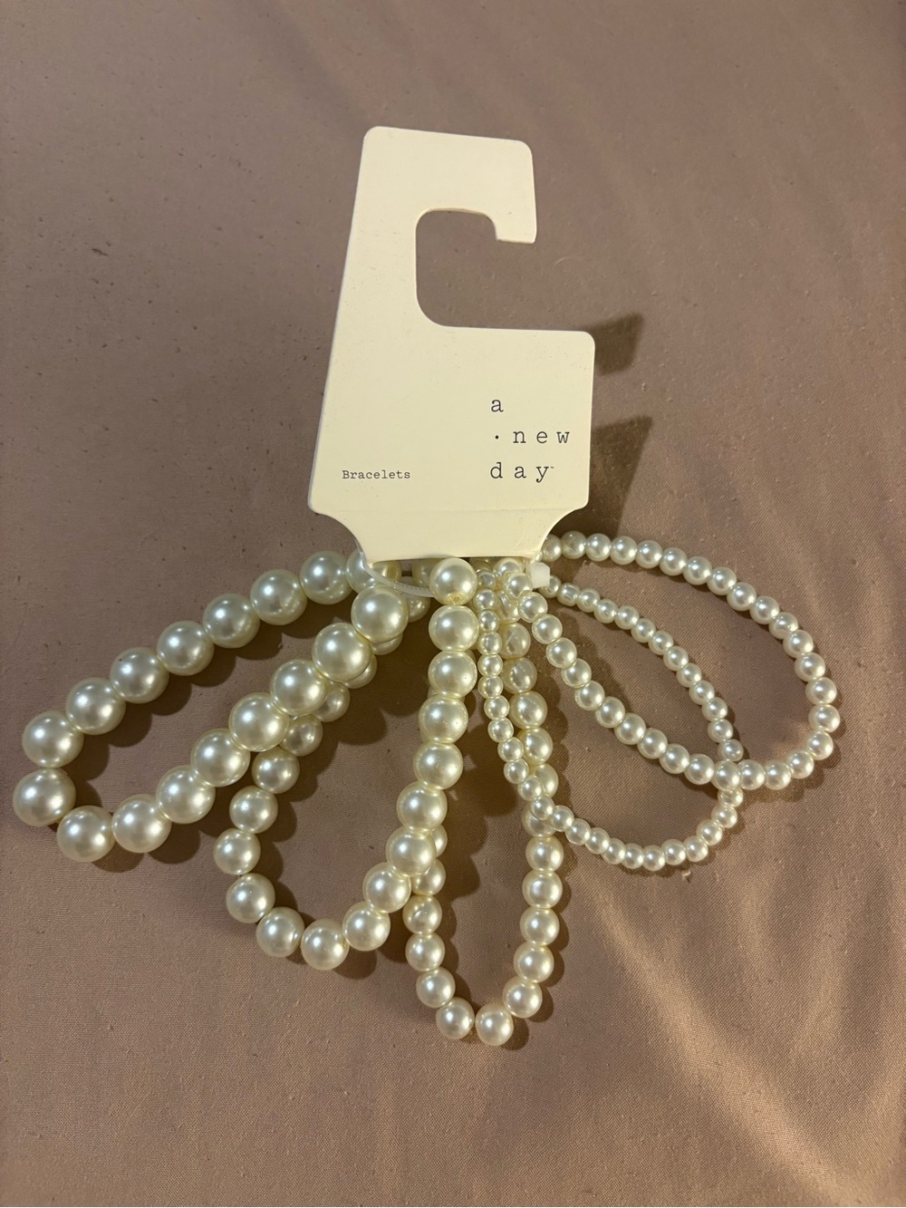 a new day Faux Pearl Stretch Bracelet Set - Ivory